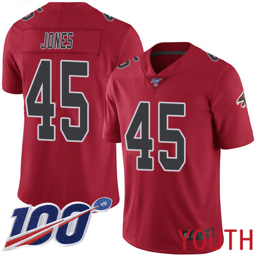 Atlanta Falcons Limited Red Youth Deion Jones Jersey NFL Football #45 100th Season Rush Vapor Untouchable